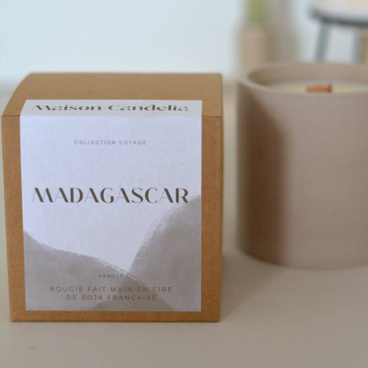 Bougie parfumé Jesmonite Madagascar - Vanille - Maison Candelia