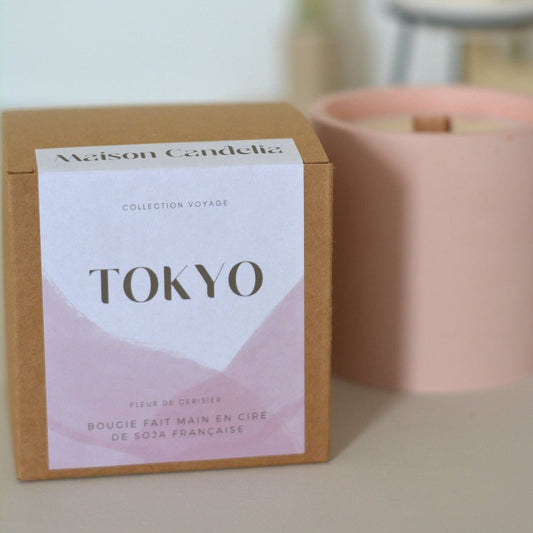 Bougie parfumé Jesmonite Tokyo - Fleurs de cerisier - Maison Candelia