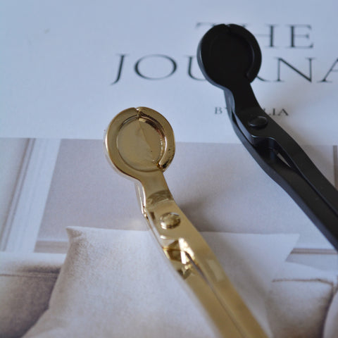 Coupe-Mèche Élégant — Noir Mat ou Doré Brillant | Accessoire Bougie | Maison Candelia