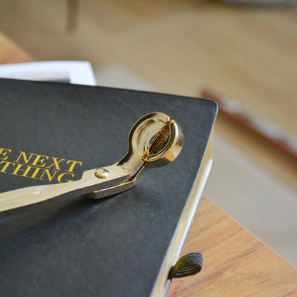 Coupe-Mèche en Métal pour Bougies - Noir et Doré Brillant