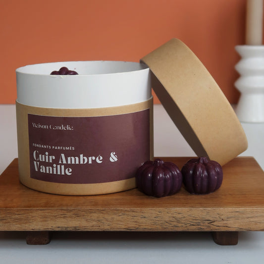 Fondants parfumés artisanaux Cuir Ambré & Vanille – Maison Candelia