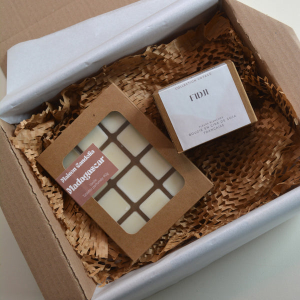 Coffret Rituel Olfactif — Bougie Voyage 130g + Tablette Fondante | Maison Candelia