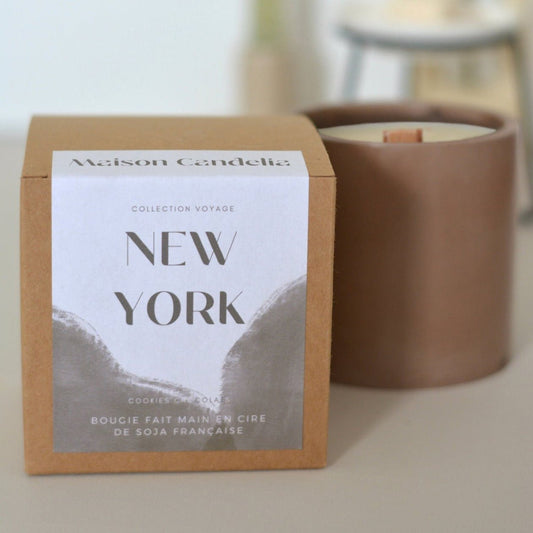 Bougie parfumé Jesmonite New York - Cookie Chocolat - Maison Candelia